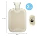 Vicloon Premium Wärmflasche mit Bezug aus Weichem Kunstfell,2L Wärmflasche mit Bezug,Bettflasche mit Superweichem Abnehmbarem Bezug,Wärmeflasche aus Naturkautschuk,Ideal zur Schmerzlinderung,Grau