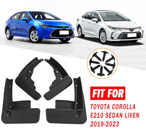 Image of Mud Flaps Mud Guards Fit for 2019-2024 Toyota Corolla E210 Sedan LIVEN, Front & Rear Mud Splash Guards Accessories - 4 Pc, Black