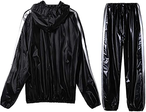 Camel Crown Weight Loss Sweat Suit, Heavy Duty Sweat Sauna Suit For Men Women Exercise Gym Suit For Fitness, Black, Large #TOP1