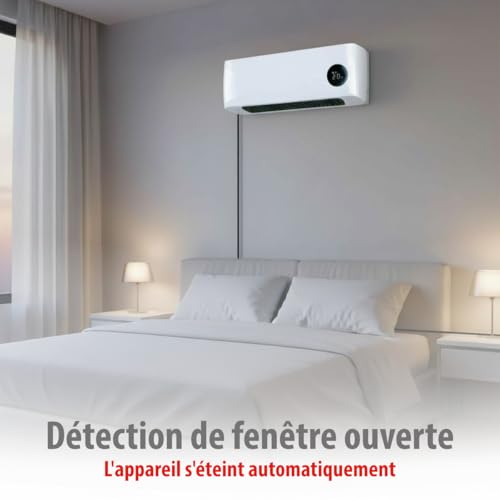 Alpina Termoventilatore Da Parete 2000 W, In Ceramica, Con 2 Livelli Di Potenza E Timer, Termostato Digitale - 9