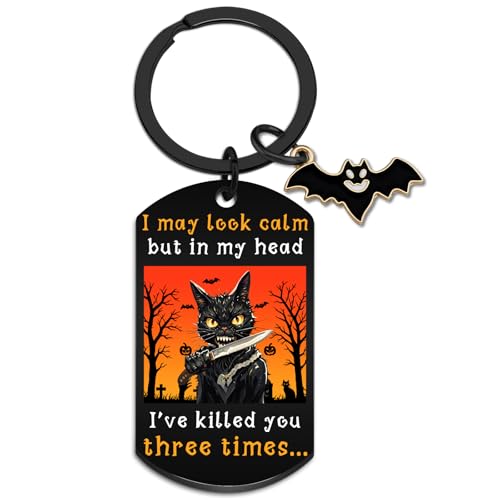 Spooky Halloween Keychain for Men Murder Drones Keychains Horror Gifts