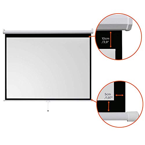 celexon Basic Rollo-Leinwand 100\ | 200x150 cm 4:3 | ausziehbare Full-HD 4K Beamer-Leinwand für Heimkino oder Büro-Präsentationen | Projektionsleinwand geeignet zur Deckenmontage oder Wandmontage