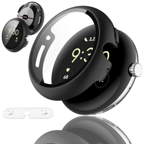 HEOONQ Pixel watch5/4 �P�[�X 41mm 45mm �y��PC+�����K���X�J�o�[ Pixel watch5/4 41mm �ɑΉ� | �S�ʕی� �����ߗ� �L�Y�h�~ �����x �Ռ��z�� �����[�d�\ ���E�ȒP for pixel�E�H�b�`5/4