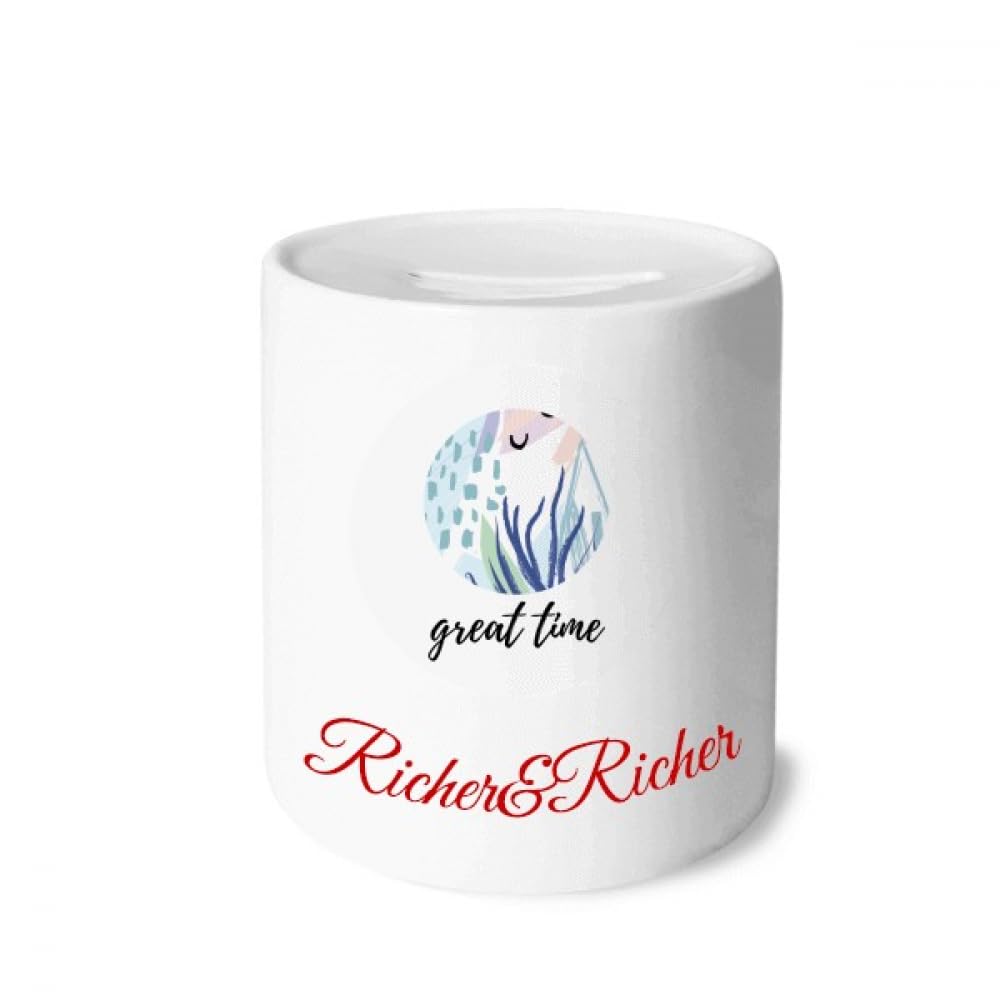 Peinture art motif riche tirelire en céramique haut de gamme pour collectionneur