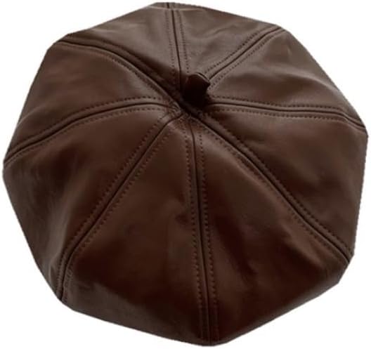 PU Leather Street Photography Beret Women's Retro Outdoor Warm Hat