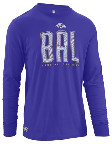 Outerstuff NFL Men's Record Setter Long Sleeve T-Shirt, Baltimore Ravens, XX-Large Team Color