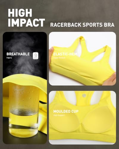 Image of RUNNING GIRL High Impact Sports Bra,Racerback Sports Bras for Women High Support Molded Cup Workout Bra with Sewn in Pads