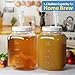 2 Pack Large Fermentation Jars, 1.5 Gallon Glass Jars with 100% Airtight Lid & 3 Airlocks, Large Mason Jars with Scale Line, Pickle Jar, Sourdough Starter Jar for Veggies, Sauerkraut, Kombucha
