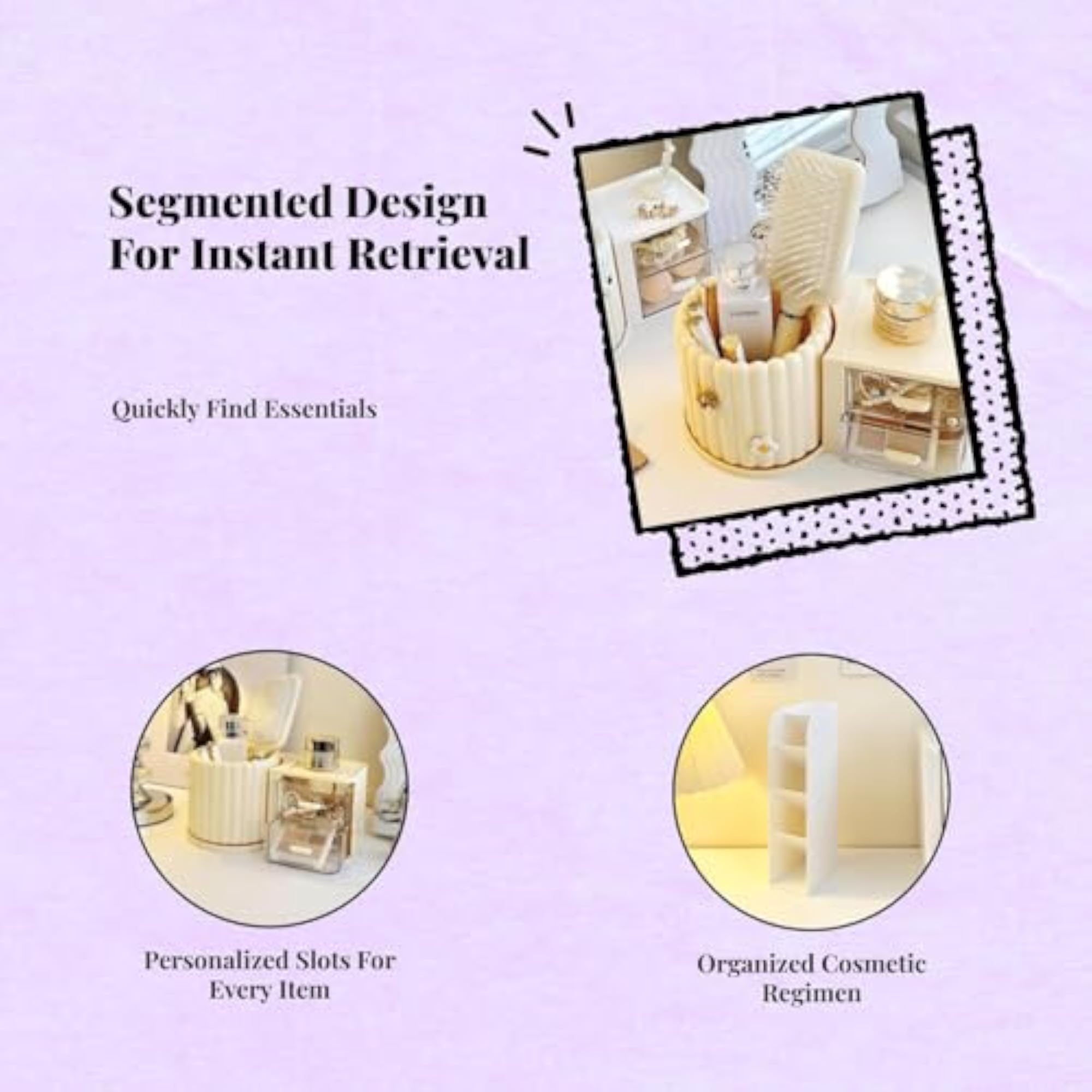 Dustproof Cosmetic Storage Box Desktop Organizer with Lid