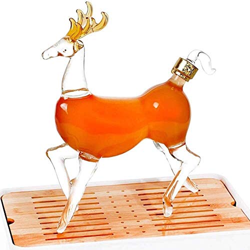 Deer Wine Decanter 500ml, Glas Craft Wine Fles, Lood Free Crystal Liquor Decanter voor Bourbon, Scotch of Whisky whisky… - Afbeelding 4