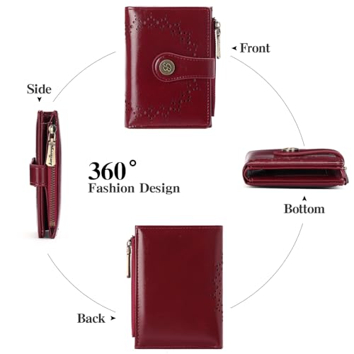 Image of Small Wallet for Women Bifold Credit Card Holder Compact Women Wallet with Zipper Coin Pocket