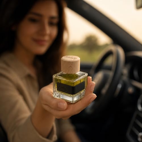 Image of Fresh Aqua Luxury Car Perfume | Long Lasting Car Fragrance & Car Freshener | 400 Presses, Up to 133 Days | Press to Diffuse 40ml Glass Bottle | Ghangaria Snow Mist