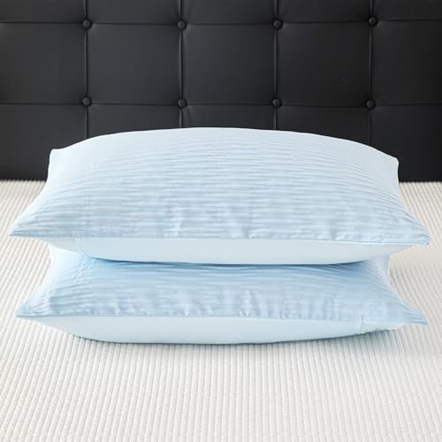 King Pillow Shams - 2 Pack, Ultra-Fine Washed Fiber,Super Soft and Comfortable, Wrinkle-Resistant, Fade-Resistant, King Size Pillowcases,Envelope Closure, 20x36Inches (Blue) — view 6