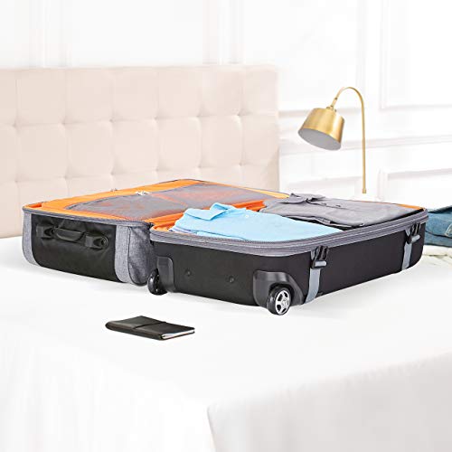 Amazon Basics Rolling Travel Duffel Bag Luggage with Wheels, Large, Grey