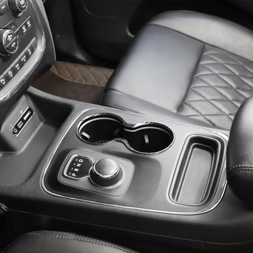 Carcasa decorativa portavasos fibra carbono para Dodge Durango miniatura 5