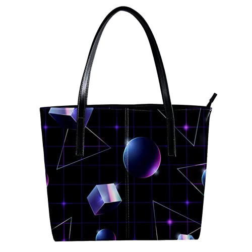 Sac à main femme violet étoiles d'art abstrait cabas épaule chic