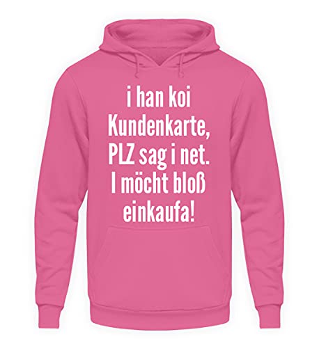 Pull à capuche unisexe rose I möcht unkaufa! en taille L