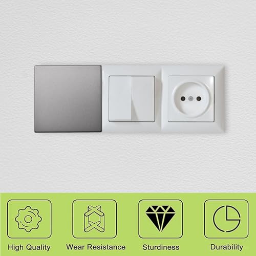 UFURMATE Blindabdeckung, Wandplatte, 8,6 x 8,6 cm, Kunststoff, schraubenlos, doppelte Blindplatte, Zweifach-Rohling, Steckdosenabdeckung, elektrische Abdeckungen für ungenutzte Steckdosen oder