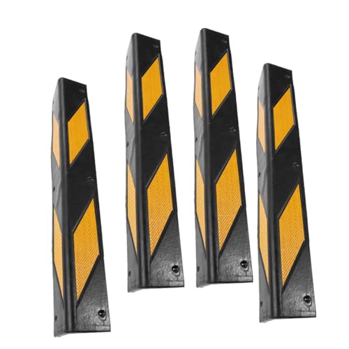 Protection de garage en caoutchouc noir x4 avec bandes réfléchissantes pour mur et portière