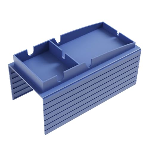 Jaugufiy Bandeja de silicona para sofá, soporte para bebidas para sofá, brazo, organizador de teléfono móvil y control remoto (azul)