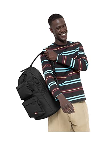 Image of EASTPAK Padded Double - 24L Squared Backpack with Dual Front Pockets, 13 inch Laptop Sleeve, Bottle Holder & Padded Straps, Black