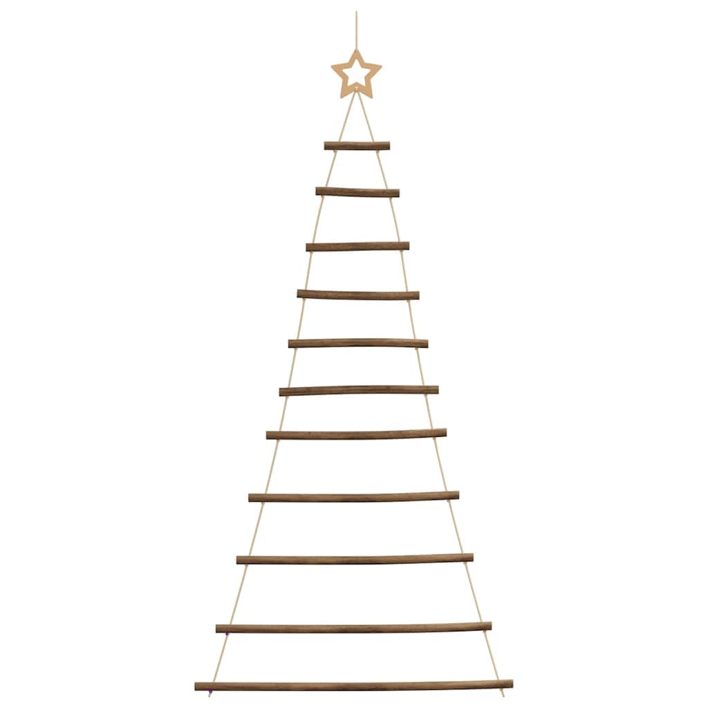 Árbol De Navidad Colgante De Madera Natural con Punta De Estrella, Decoración para Pared y Ventana, Arbol Navidad Colgante, Christmas Tree, 74x150 Cm