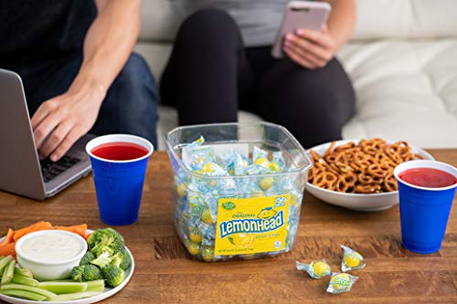 Lemonhead Hard Lemon Candy, Summer Candy, Individually Wrapped, 150 Count Tub (Pack of 4)