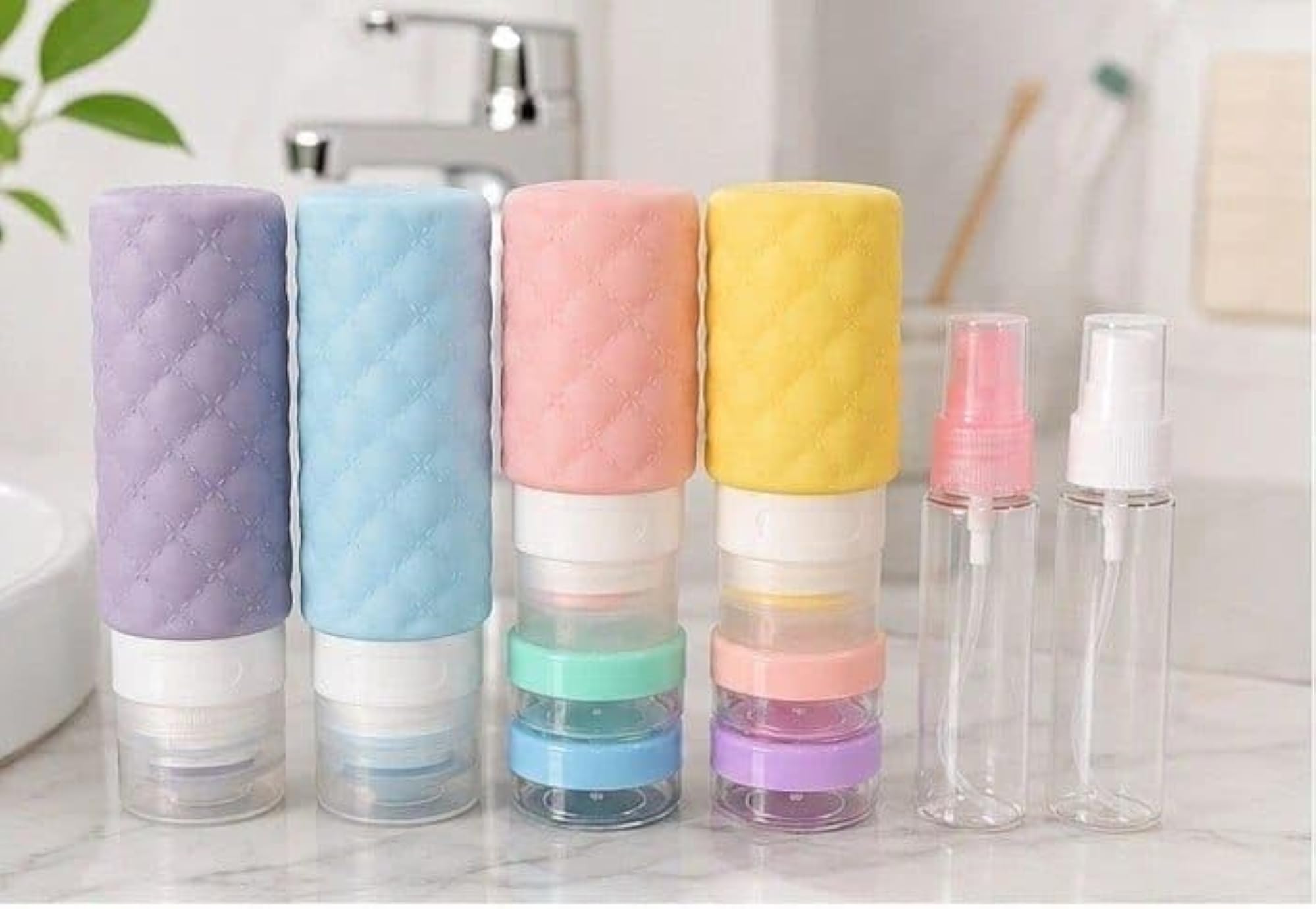 Silicone Travel Toiletry Bottles Set, Refillable Containers