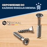 Wkręty do drewna ze stali nierdzewnej A2 V2A H2, Torx TX, łeb stożkowy 90°, gwint pełny, 5 x 35 mm – 1000 sztuk – wkręty do drewna nierdzewne Torx