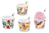 Hochwertiges 8-teiliges Eisbecher Set mit 4 Eisbechern + 4 Löffel
