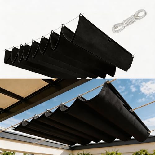 Toldo vela de sombra retráctil 50x250 cm rectangular de protección solar para jardín 2
