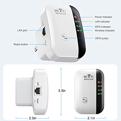 Wifi Extender Signal Booster Up To 2640Sq.ft The Newest Generation, Wireless Internet Repeater, Long Range Amplifier With Ethernet Port, Access Point, 1-Tap Setup, Alexa Compatible N300 #TOP5