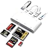 9-in-1 Memory Card Reader Universal SD Card Reader for iPhone/iPad, CF/SD/MicroSD/MS/XD Card Reader & USB OTG Adapter with USB-A/USB C/Lightening Connector for iPhone 16/iPad Pro/Samsung Galaxy S25