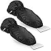 Price comparison product image PREMYO 2 Pack Ice Scraper with Glove - Warm Fleece Dry Waterproof - Car Windscreen Snow Remover Clear Windows