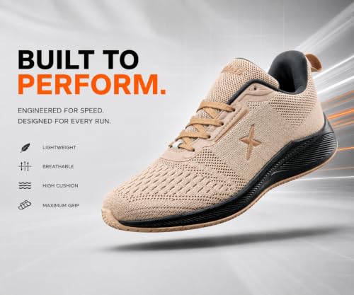 Image of Kraasa Men's Running Shoes | Breathable Knit Upper | Lightweight Phylon Sole | Cushioned EVA Insole | Comfortable Sports & Casual Sneakers for Gym, Walking & Daily Use
