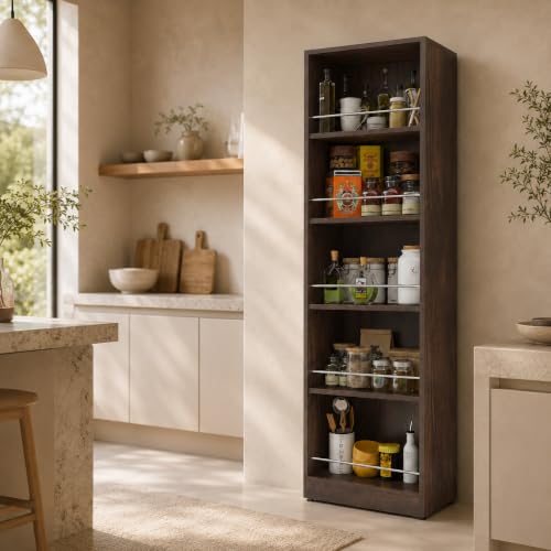 Image of Studio Kook Cucina Tall Kitchen Cabinet with Guard Rails, Junglewood