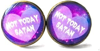 Brincos divertidos de galáxia Not Today Satan da década de 90, gótico, pastel, gótico, gótico, gótico, gótico, macio, Ghetto Girl Power Jewelry