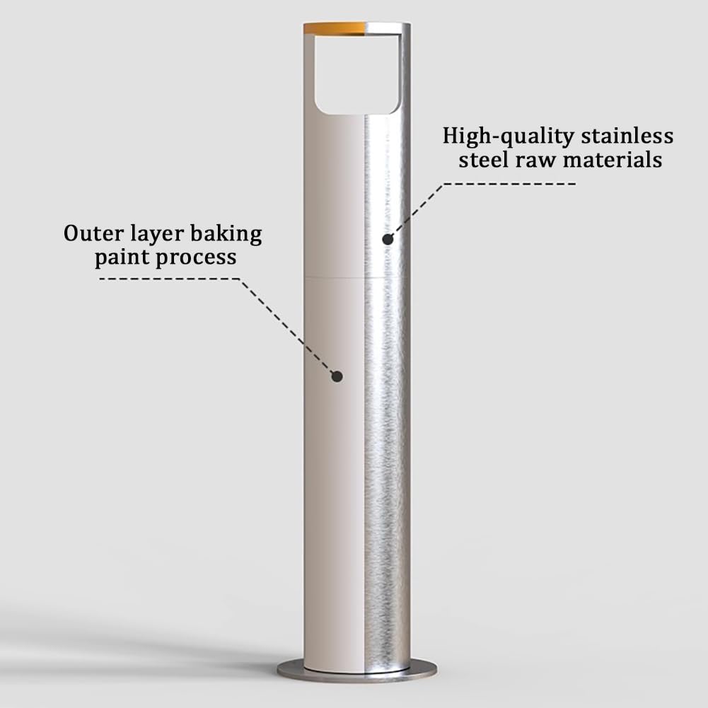 Cendrier D'extérieur Autoportant, Collecteur De Mégots Amovible en Acier Inoxydable avec Base Fixe, Unité D'élimination des Mégots De Cigarettes pour Terrasse, Noir/Blanc,B