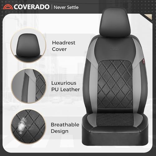 Image of Coverado Car Seat Covers, Seat Covers Full Set, 5 Seats Automotive Seat Cover, Mesh Breathable Seat Protectors, Universal Fit for Most Cars