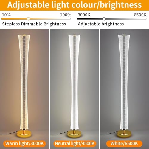 Image of Premium Decorative LED Floor Lamp & Glass Art Collection - Modern FlloNight Light - Unique Aesthetic Home Gift (Nuvora)