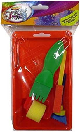 World of Colour Painting Tray with Sponges, Roller and Foam Brushes