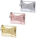 Se sirven surtidos en tres colores, dorado, plateado y rosa. Medidas 12 x 8.5 x 0.5 cm | 9 gr. Monederitos ideales para regalar en colores metalizados muy originales. Monedero de diseño super cuqui con suave cuerpo acabado en brillante polipiel. Disponible en colores dorado, plateado y oro rosa. Compartimento principal con cierre de cremallera y tirador a juego.