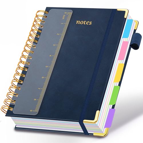Carnet à spirales grand format bleu marine pour structurer ses cours