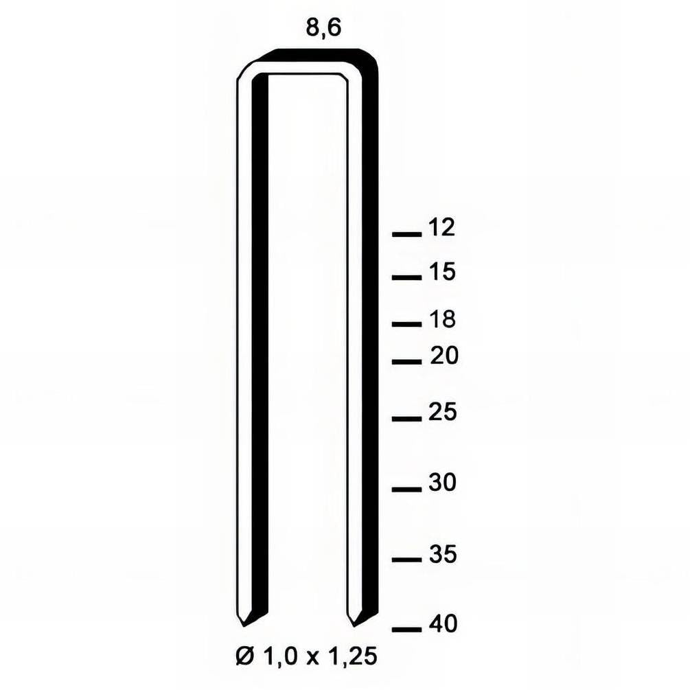 D-Work, 5000 punti metallici H-18, zincati, in acciaio inox, 8,6 x 18 x 1,25 mm
