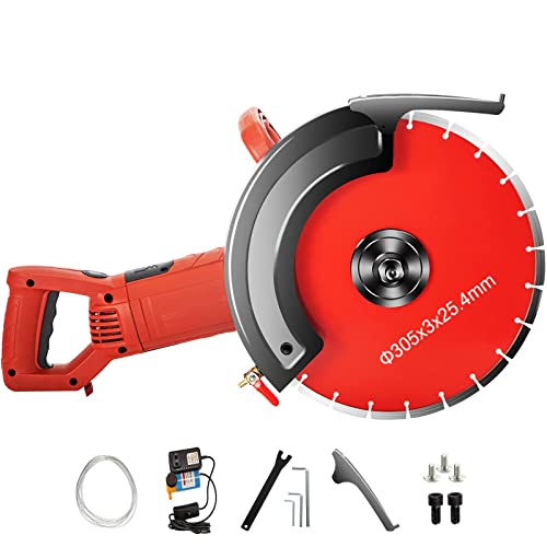 Vevor 12 In Concrete Saw, 1800W Power Cutter, Wet/Dry Corded Circular Saw With 12" Blade And Attachments, 4" Cut Depth Masonry Saw For Granite, Brick, Porcelain #TOP25