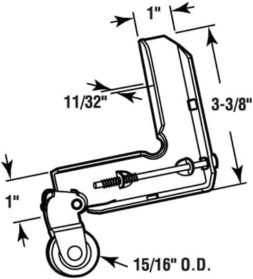 Sliding Screen Door Corner Roller Assembly 15/16" Nylon Roller for Acorn Industries