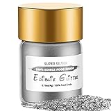 Brew Edible Glitter for Drinks, Coknaca Vegan Food Grade Sprinkles Glitter, Silver Edible Luster...