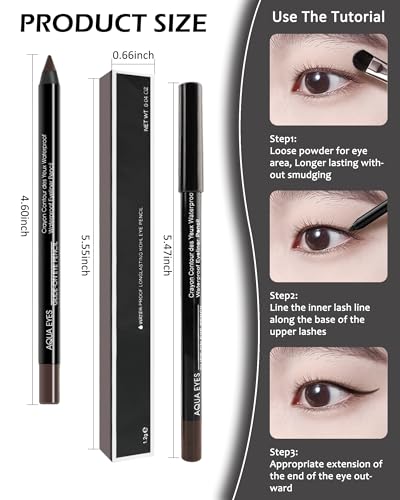 Set de 3 lápices de gel delineador marrón y negro miniatura 7