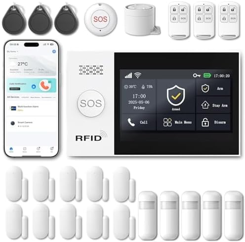 XUK Home Security Systems, No Monthly Fee, 4.3" Touchscreen Wirel...