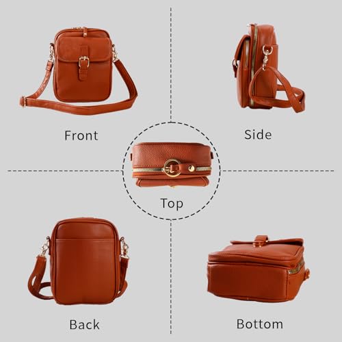 Image of Leather Crossbody Bag for Women,Anti-Theft Messenger Bag with Large Capacity,Built-in Purse Card Slots Shoulder Sling Bag